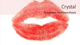  Presentation with kiss - Colorful slides enhanced with imprint of her lip backdrop and a coral colored foreground