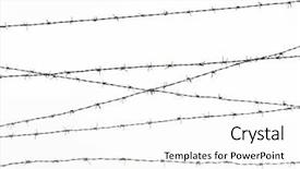  Presentation with gray - Presentation enhanced with imprisonment restriction concept - barb wire background and a white colored foreground