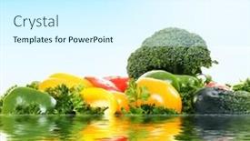  Presentation with blue sky - Presentation enhanced with improbable-island-from-fresh-vegetables background and a cool aqua colored foreground