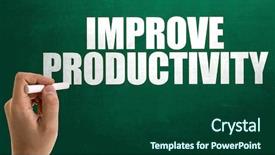  Presentation with improvement - Colorful slide set enhanced with improve productivity backdrop and a forest green colored foreground