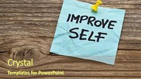  Presentation with self development - Audience pleasing PPT theme consisting of improve self motivational reminder backdrop and a tawny brown colored foreground