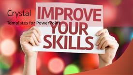  Presentation with development - Presentation theme having improve your skills card background and a red colored foreground