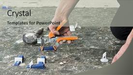  Presentation with create - Cool new theme with systems improvement - tiler's hand puts clips backdrop and a light gray colored foreground