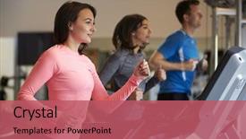  Presentation with diverse young adults - PPT theme with machine free - woman and two young adults background and a  colored foreground