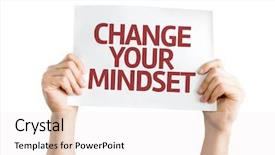  Presentation with mindset - Beautiful theme featuring improvement initiative - change your mindset card isolated backdrop and a sky blue colored foreground