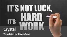  Presentation with hard work - Colorful PPT layouts enhanced with improvement initiative - its not luck its hard backdrop and a dark gray colored foreground