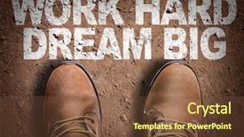  Presentation with hard work - Cool new theme with improvement initiative - top view of boot backdrop and a tawny brown colored foreground