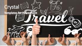  Presentation with improvement - Amazing PPT theme having improvement journey - digital composite of thumbs up backdrop and a dark gray colored foreground