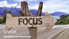  Presentation with two way street sign - Presentation theme consisting of improvement journey - focus wooden sign background and a coral colored foreground