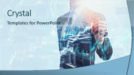  Presentation with sales figures - Colorful theme enhanced with improving sales figures backdrop and a sky blue colored foreground