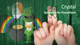  Presentation with fingers - Presentation design consisting of ims - patricks day fingers against green background and a  colored foreground