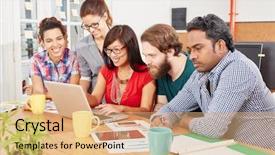  Presentation with startup korean drama - Amazing PPT theme having ims - startup team im computer seminar backdrop and a coral colored foreground