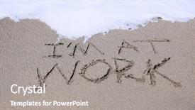  Presentation with sand ocean - Presentation with ims - words im at work written background and a gray colored foreground