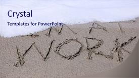  Presentation with sand ocean - Presentation theme having ims - words im at work written background and a sky blue colored foreground