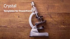  Presentation with microscope - Slides having imunologia - microscope on table for vintage background and a coral colored foreground