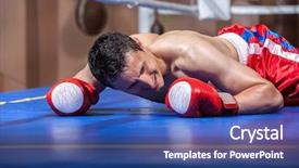  Presentation with boxing ring - PPT theme consisting of in a boxing ring background and a ocean colored foreground