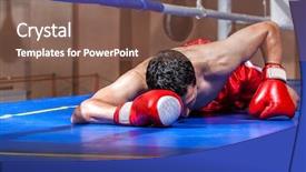  Presentation with boxing ring - Colorful PPT theme enhanced with in a boxing ring backdrop and a violet colored foreground
