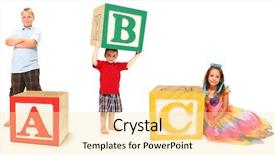 Presentation with abc - Presentation theme featuring in colorful alphabet blocks background and a blonde colored foreground