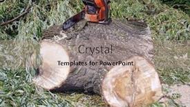  Presentation with chainsaw - Cool new presentation theme with inactive-chainsaw backdrop and a coral colored foreground