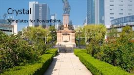  Presentation with christopher columbus - Amazing PPT theme having inaugration - monument to christopher columbus backdrop and a light blue colored foreground