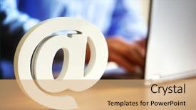  Presentation with inbox - Colorful theme enhanced with inbox - e-mail at symbol backdrop and a coral colored foreground