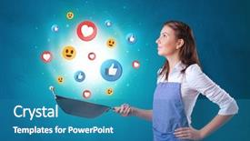  Presentation with inbox - Presentation design with inbox - young happy person cooking social background and a teal colored foreground