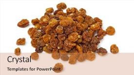  Presentation with 3d isolated t rex head - Beautiful presentation theme featuring inca - heap of dried cape gooseberries backdrop and a gold colored foreground