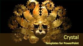  Presentation with inca - Slide set with inca - peruvian ancient mask made background and a tawny brown colored foreground