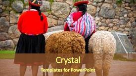  Presentation with inca - Slides having inca - peruvian girls and alpacas background and a tawny brown colored foreground