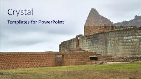  Presentation with inca - Theme enhanced with inca-ruins-at-ingapirca-archeological background and a sky blue colored foreground