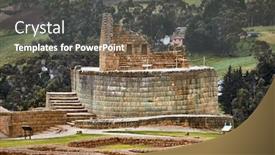  Presentation with ecuador - Colorful theme enhanced with inca-ruins-at-ingapirca-archeological backdrop and a dark gray colored foreground