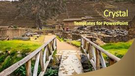  Presentation with constructions - Amazing presentation having incaico - ancient huge stony ollantaytambo constructions backdrop and a tawny brown colored foreground
