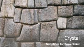  Presentation with strong - Slide deck consisting of incaico - ancient stone strong sacsayhuaman wall background and a gray colored foreground