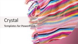  Presentation with row of textile looms weaving - Presentation theme featuring incaico - ecuadorian textile background and a lemonade colored foreground