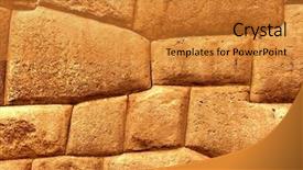  Presentation with inca - Presentation design enhanced with incaico - inca stonework at sacsayhuaman near background and a gold colored foreground
