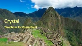  Presentation with world heritage - Beautiful presentation theme featuring incaico - machu picchu a unesco world backdrop and a tawny brown colored foreground