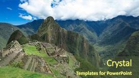  Presentation with world heritage - Cool new presentation with incaico - machu picchu a unesco world backdrop and a tawny brown colored foreground