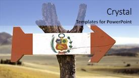  Presentation with desert - Cool new presentation theme with incaico - peru wooden sign isolated backdrop and a light blue colored foreground