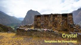  Presentation with construction - Theme having incaico - stony walls with construction background and a tawny brown colored foreground