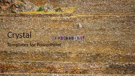  Presentation with augmented reality on walls - Audience pleasing presentation theme consisting of incaico - tourists on the stony walls backdrop and a coral colored foreground