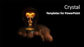 Presentation with light bulb - Presentation consisting of incandescent-heart-shaped-light-bulb background and a black colored foreground