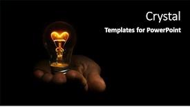  Presentation with black light - Beautiful presentation theme featuring incandescent-heart-shaped-light-bulb backdrop and a black colored foreground