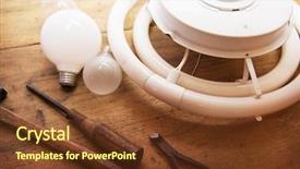  Presentation with wooden lighting - Audience pleasing slide set consisting of incandescent lamp or light bulb backdrop and a tawny brown colored foreground