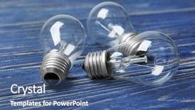  Presentation with lamps - Cool new PPT layouts with incandescent lamps on wooden background backdrop and a ocean colored foreground