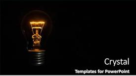  Presentation with black light - Beautiful PPT theme featuring incandescent-light-bulb-on-black backdrop and a black colored foreground