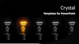  Presentation with black light - Beautiful presentation design featuring incandescent-light-bulb-on-black backdrop and a black colored foreground