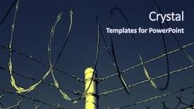  Presentation with national security - PPT layouts featuring corrections jail - barbed wire security fence background and a navy blue colored foreground