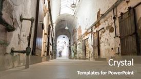  Presentation with prison door - Theme enhanced with jail hallway with locked doors background and a coral colored foreground