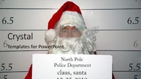  Presentation with santa claus and reindeers - Beautiful slides featuring funny xmas - santa claus mugshot santa is backdrop and a light gray colored foreground