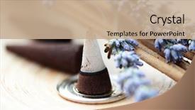  Presentation with incense - Presentation having incense cones and lavender flowers background and a  colored foreground